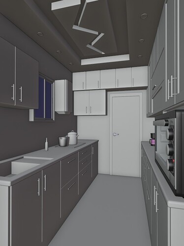 Purple Kitchen  Render Clay