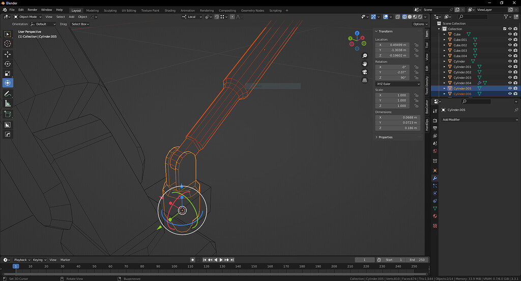 Rotate multiple meshes relative to the active one in the local ...