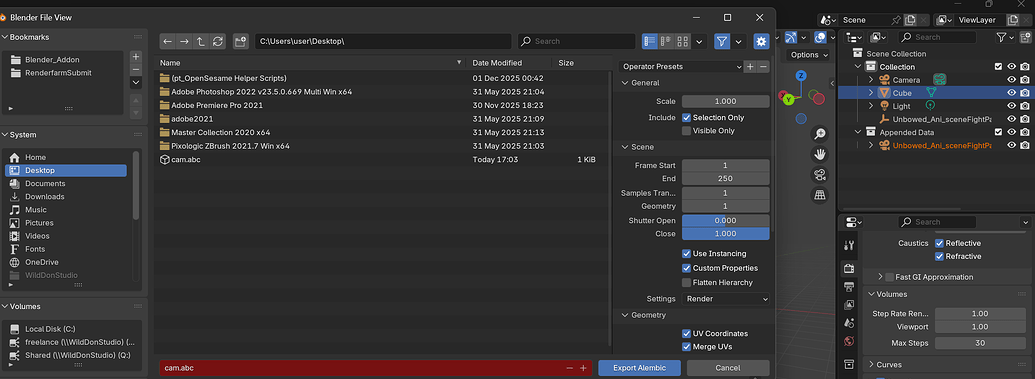 Abc camera export becomes empty - Basics & Interface - Blender Artists ...