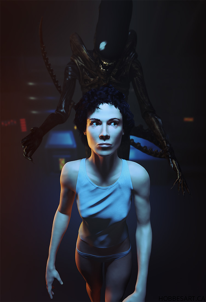 Ellen Ripley In The Alien Nostromo Lifeboat Scene Finished Projects Blender Artists Community 