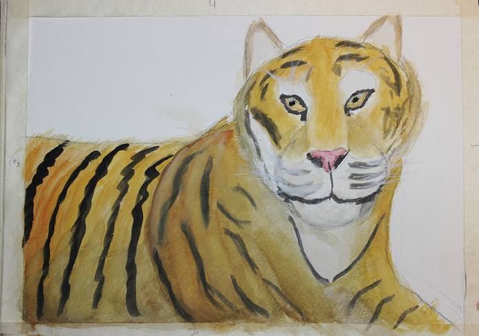 Gouache Painting TigerPartDone