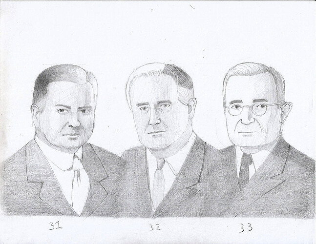 Hoover, Roosevelt, and Truman (darkened)