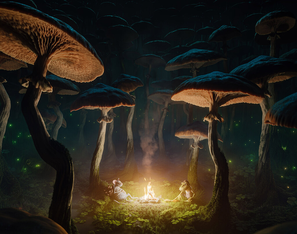 Mushroom forest solitude - Finished Projects - Blender Artists Community