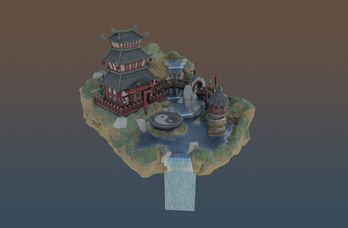 Blender 3  Unreal Engine 5  Oriental Imperial 3D Environment  Game Design HighRes1