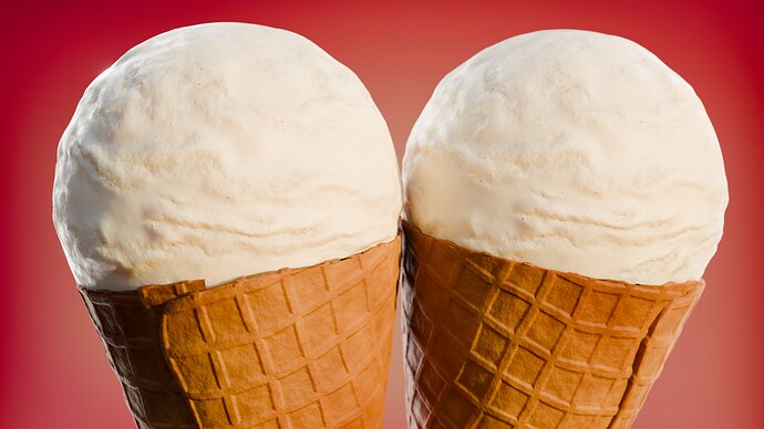 Vanilla Ice Cream in Cones