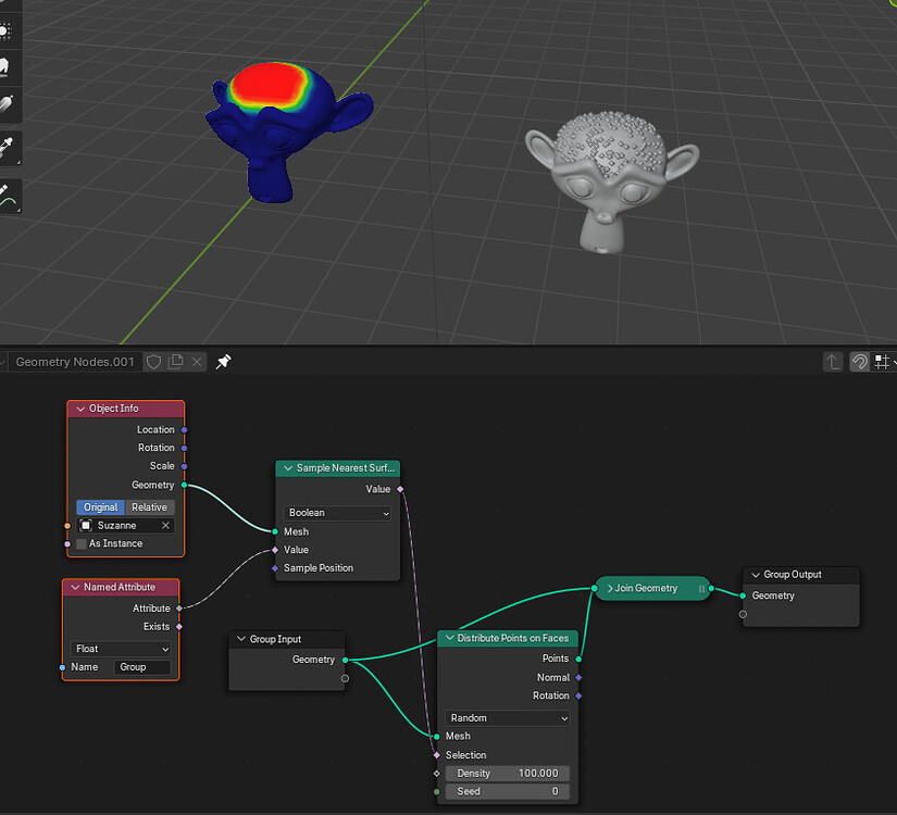 Get Vertex Group from an Object Info? Blender 4.0 - Modeling - Blender ...
