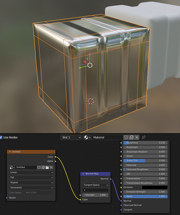 Why isn't this Normal Map showing up in render or on the mesh ...