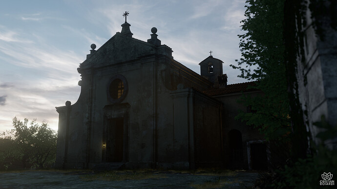 Cristian-Boiardi---A-church-at-sunset-in-the-18th-century-in-Romagna-3rdviews