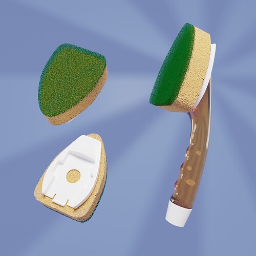 Cycles render, product promo of a sponge wand