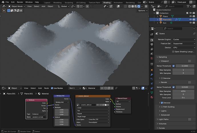 Custom normals in shading gives expected result in EEVEE but looks ...