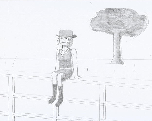 10. Cowgirl Sitting on Fence (cropped)