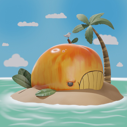 Peached Whale Render