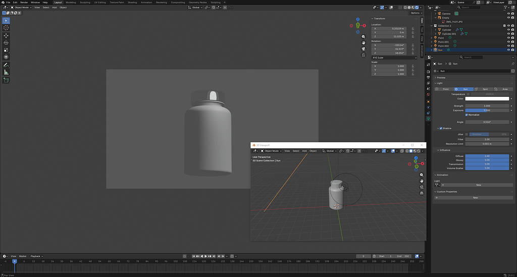 Help needed! Light source applies to one object and not the other ...