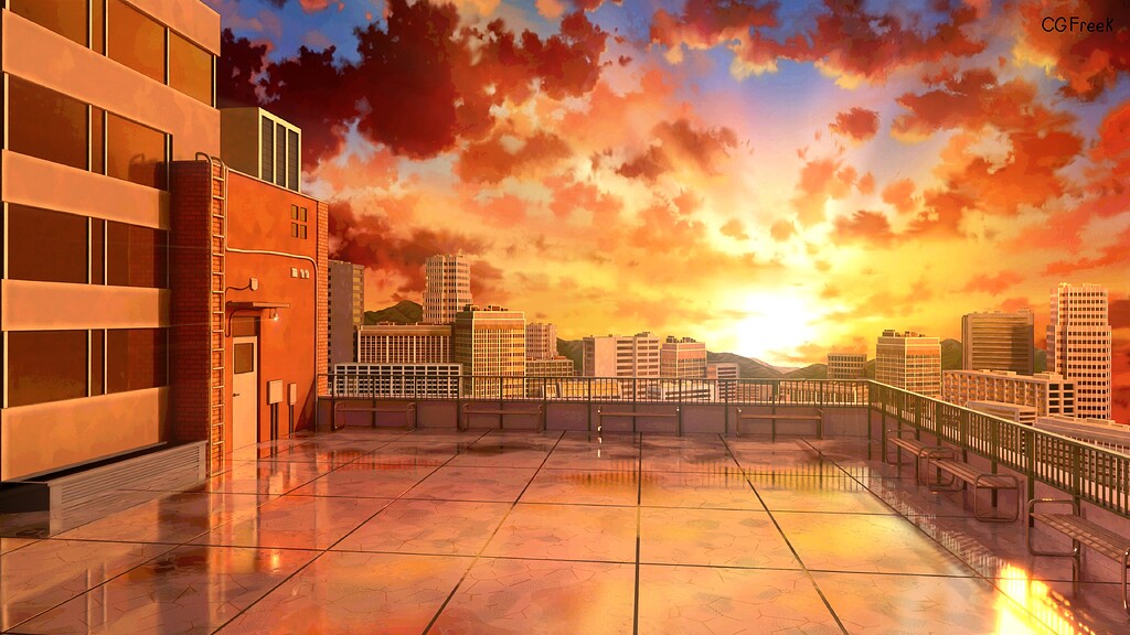 ArtStation - Anime Sunset #10 | Anime Girl