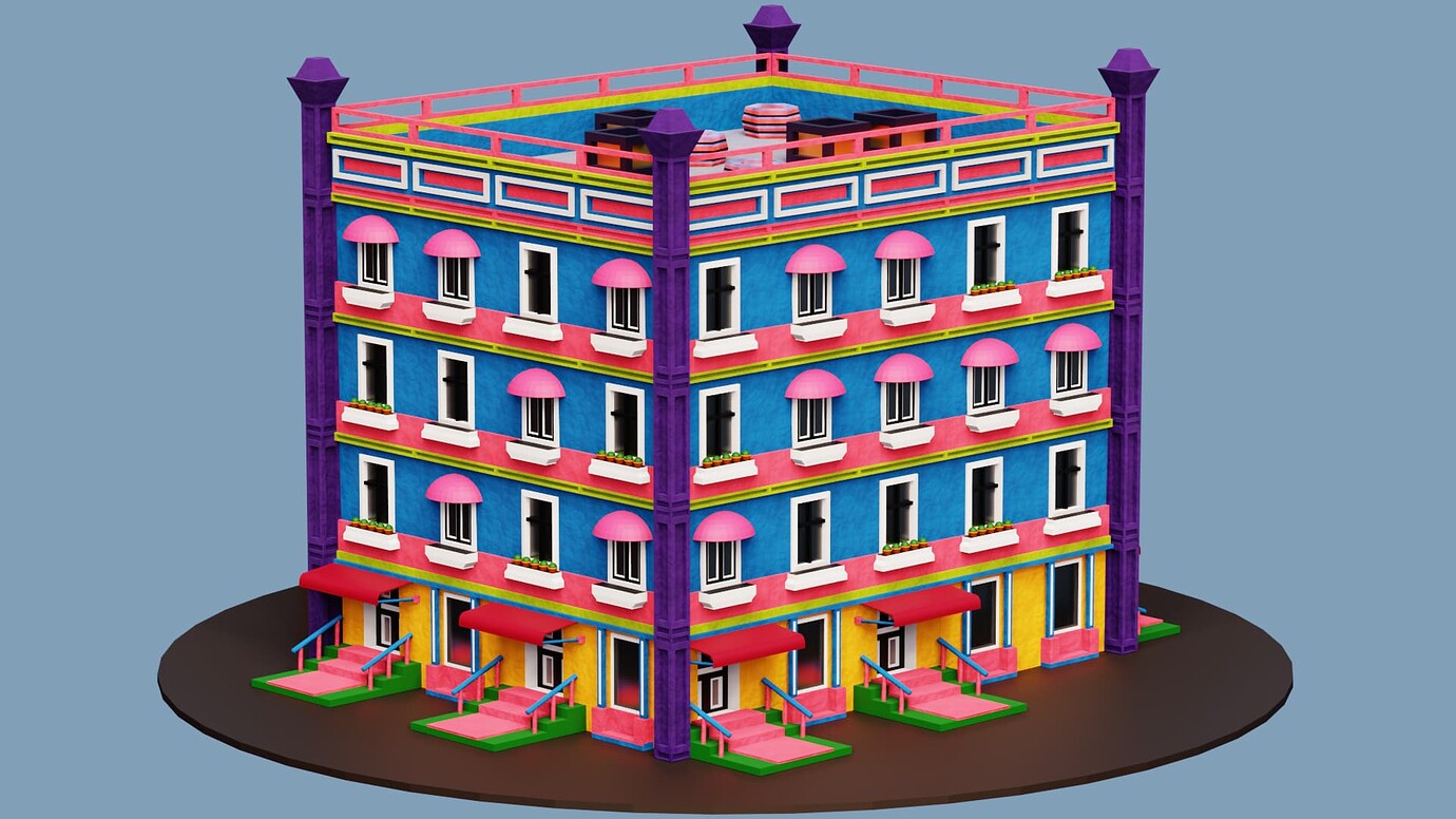 Procedural Building Made With Geometry Nodes In Blender 2.93 - Finished ...