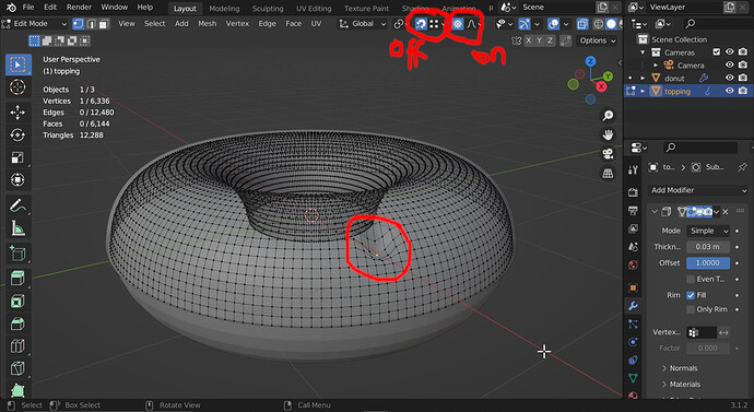 hole select bottom vertex