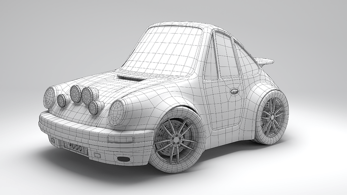 Porsche - Clay Wireframe