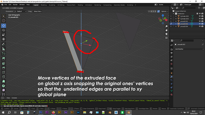 Extrude faces along normal but parallel to an axis - Modeling - Blender ...