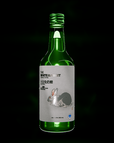 soju bottle front shot render