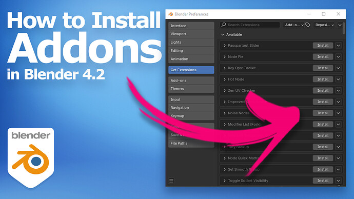 How to install addons in Blender YT