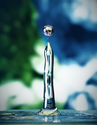 Earth in water drop