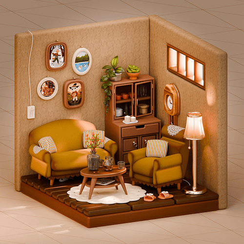 Interior Diorama Retro