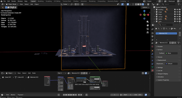 all scnene in cube with volumetric fog.