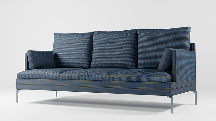 blue couch white background