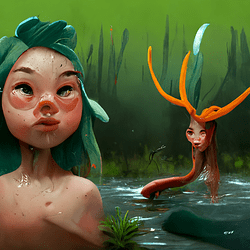 mvartz_a_stylized_mermaid_with_antlers_on_her_head_bathing_unsu_e5b2e8e4-9a68-4215-bc23-ca555973e0d5