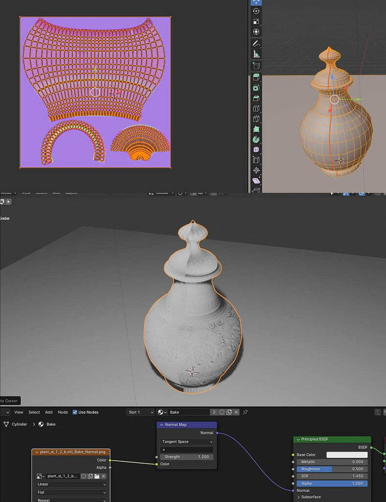 Baking normal map error - cylindrical container - Materials and ...