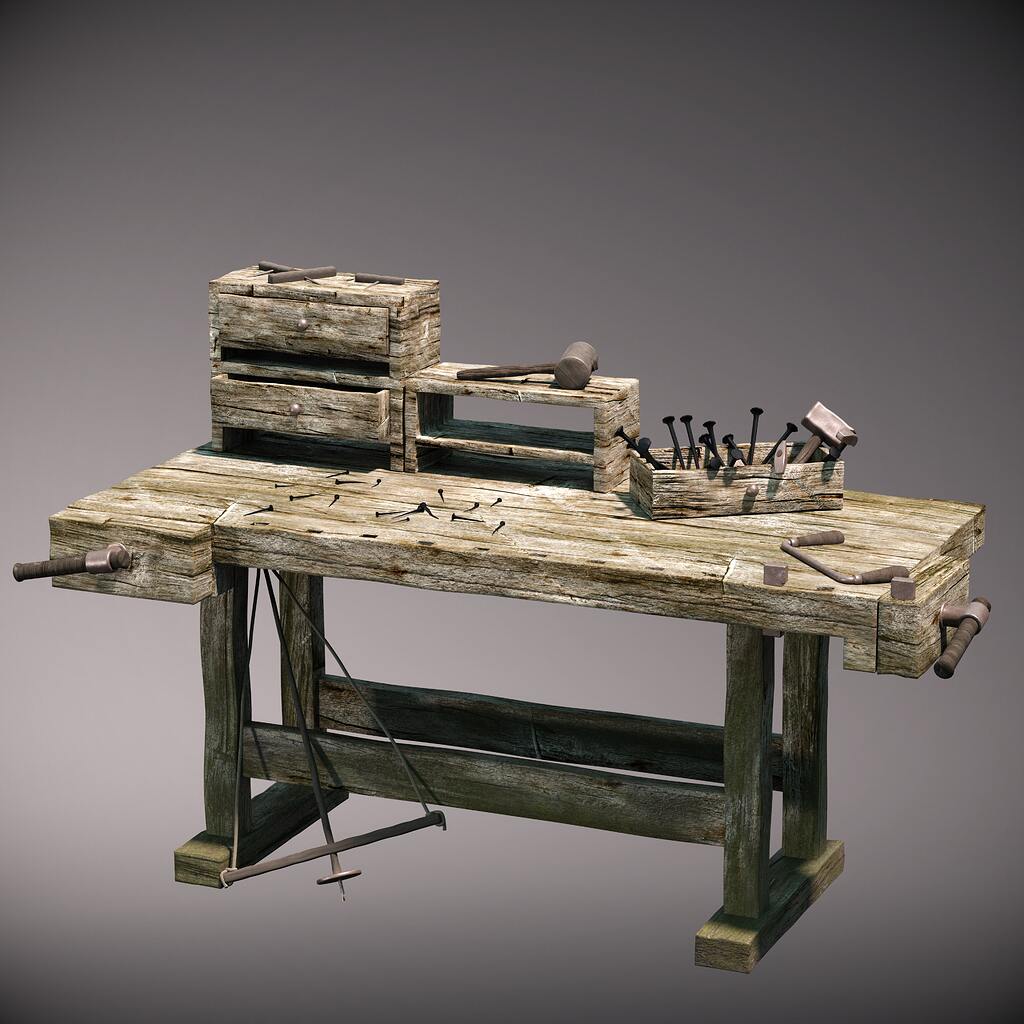 medieval-woodworking-tools-finished-projects-blender-artists-community