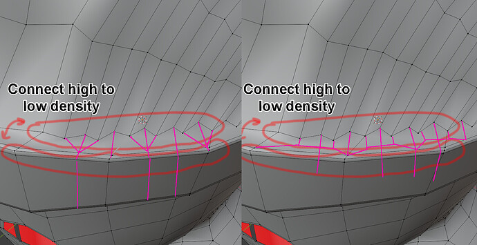 How to connect low density mesh to high density mesh? - Modeling ...