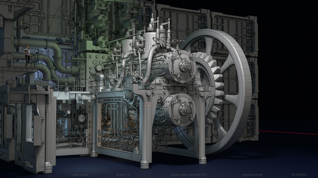 Factory 14 Steam-room assembly003 viewport render - Works in Progress ...
