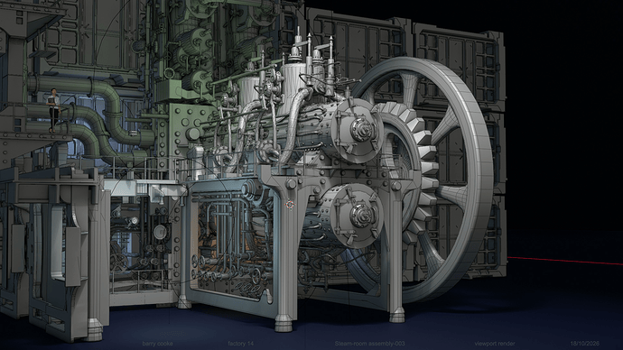 Factory 14 Steam-room assembly003 viewport render - Works in Progress ...