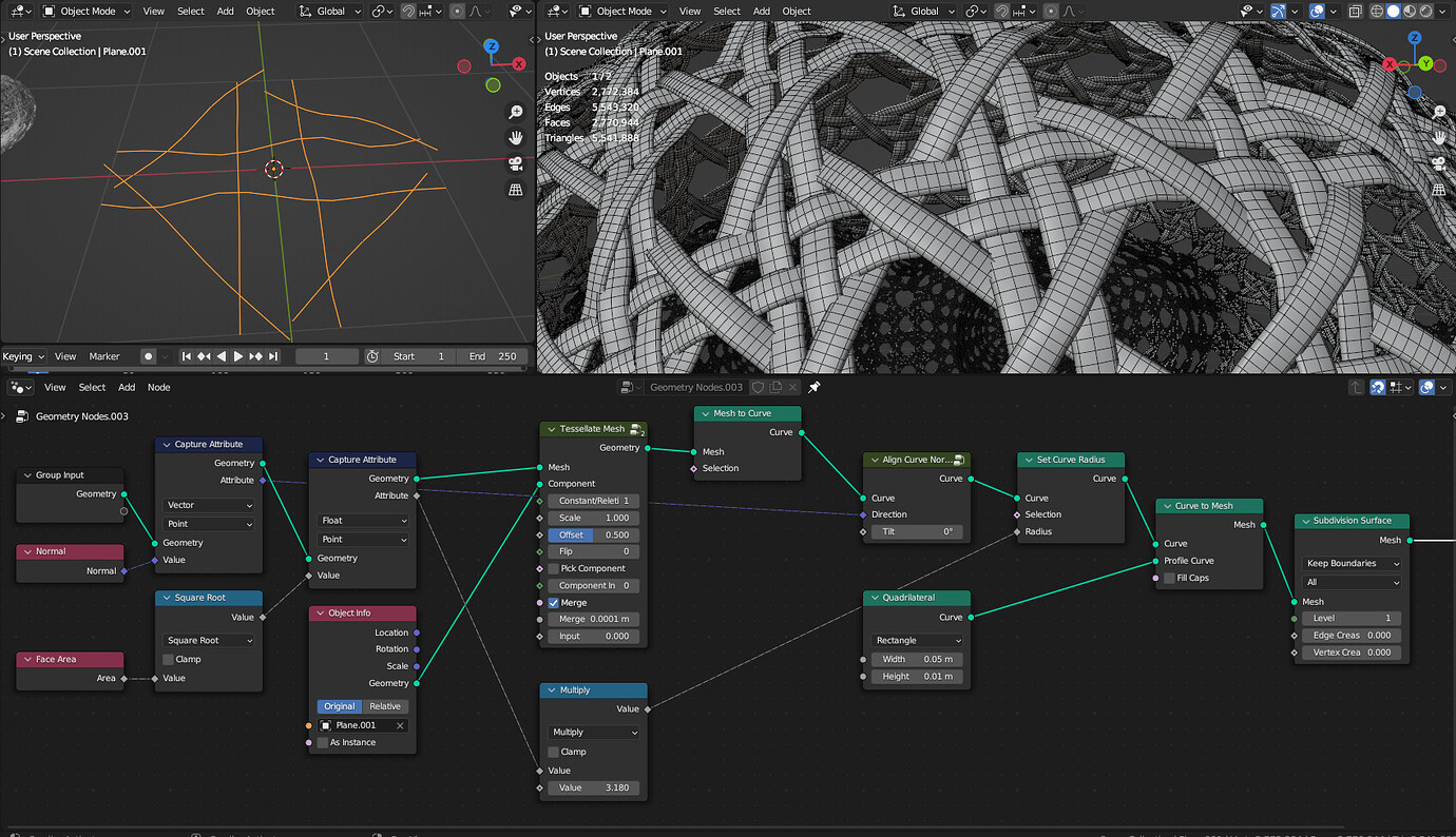 Geometry Nodes Tesselate Mesh Dissolve Edgesvertices Modeling