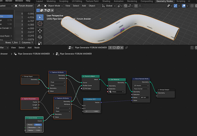 Is there a way to set the UV map of say a pipe generated in Geometry ...