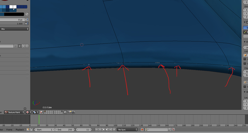 I have areas that will bot accept paint in the texture paint mode ...