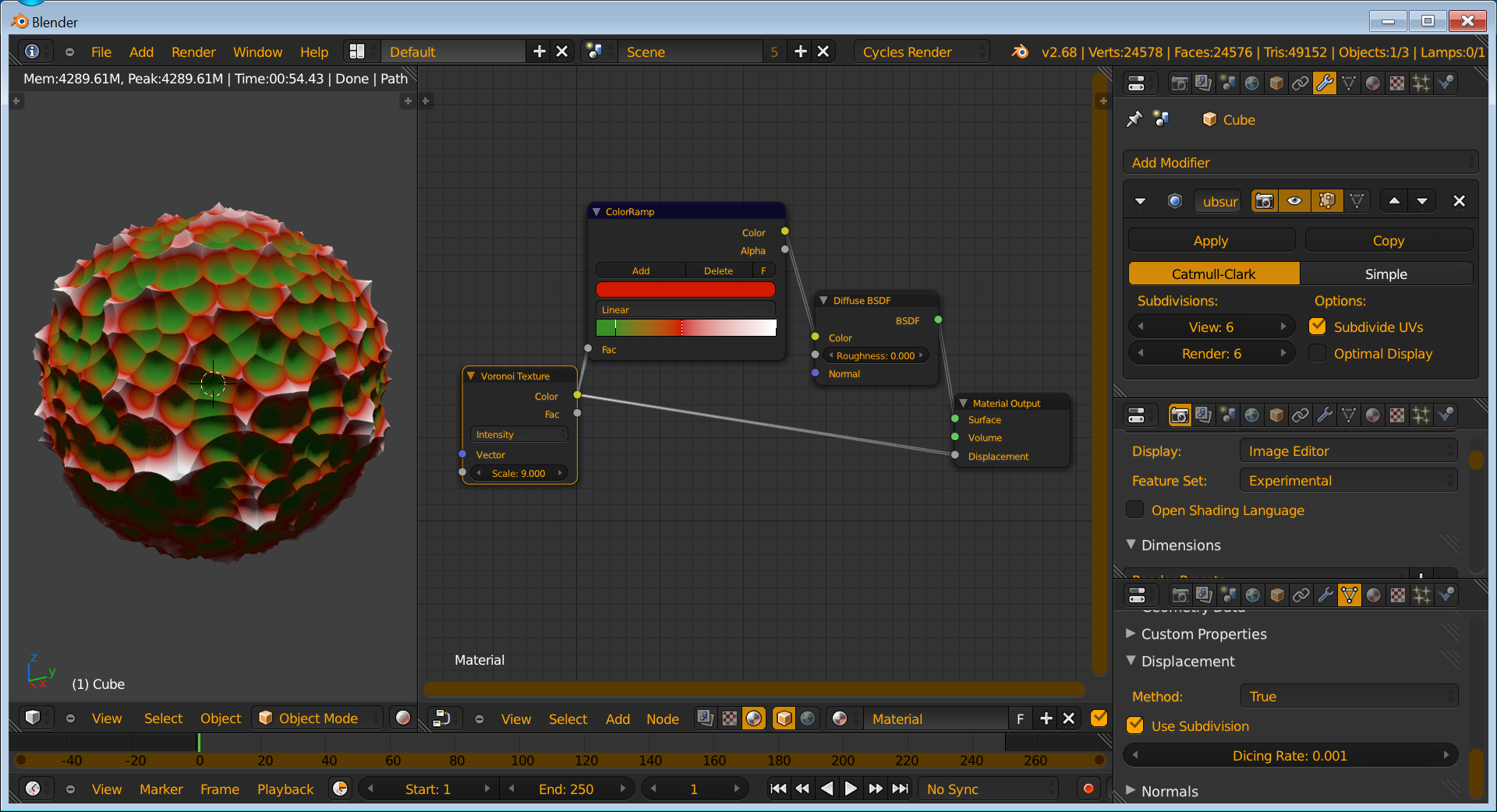 Texture nodes in cycles en dispacement modifier. - Materials and ...