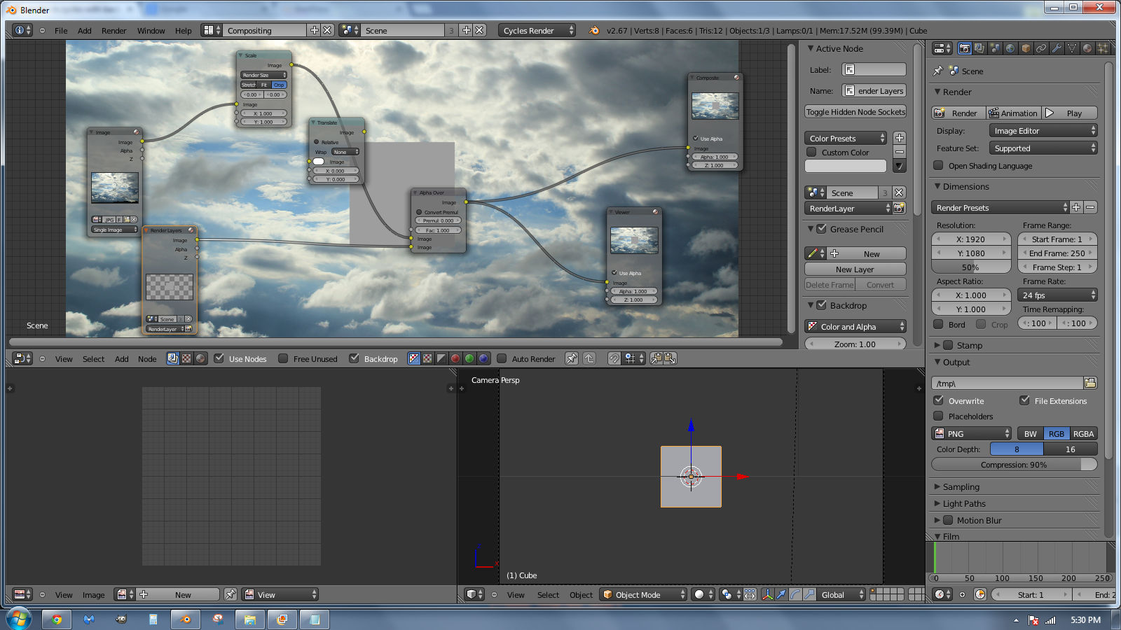 Render In Cycles With Background Image - Basics & Interface - Blender 