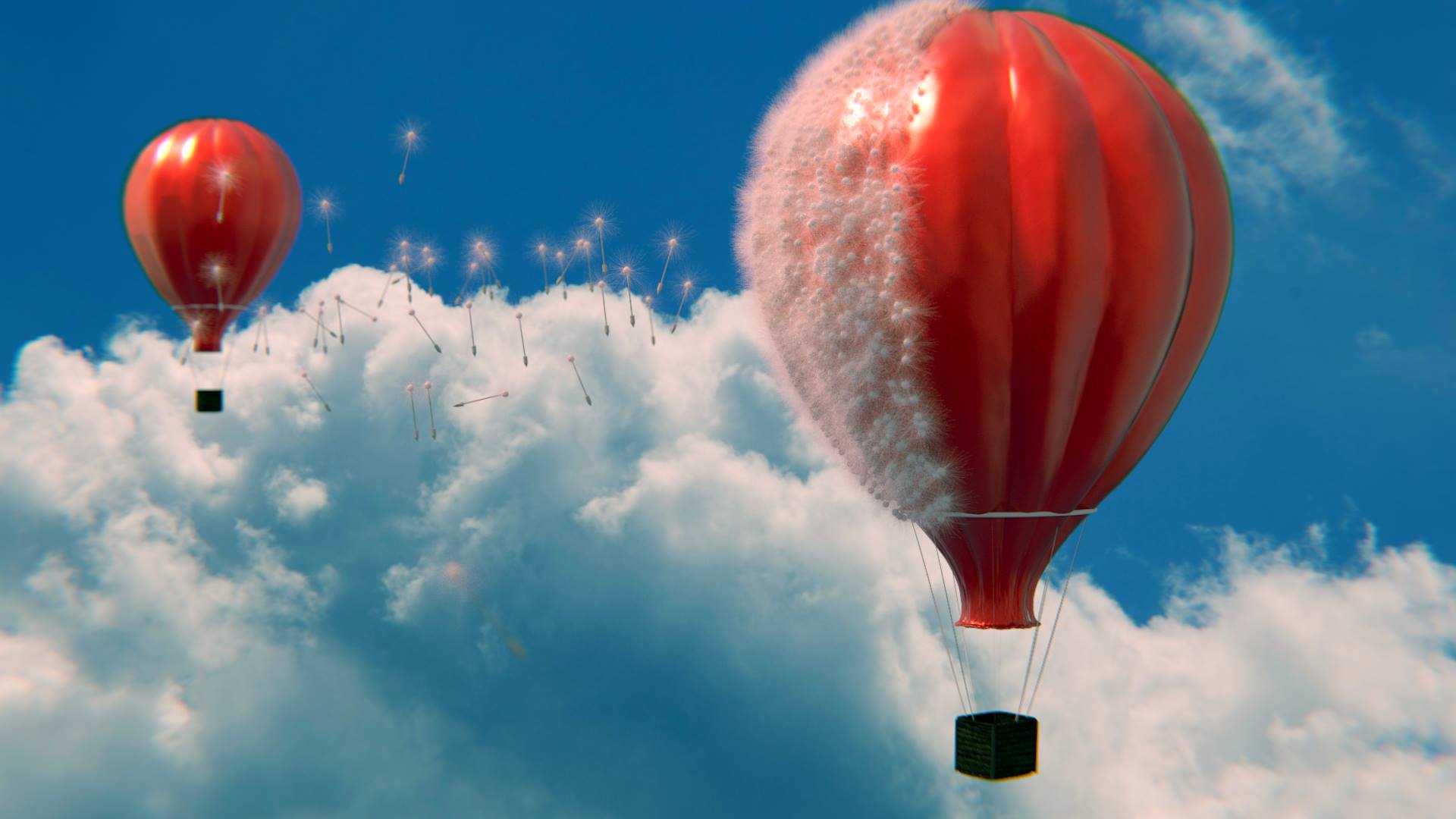 Что будет происходить с воздушным шаром. Воздушный шар Вирджиния. Блики на воздушных шарах. Воздушный шар в небе арт. Воздушный шар в блендере.