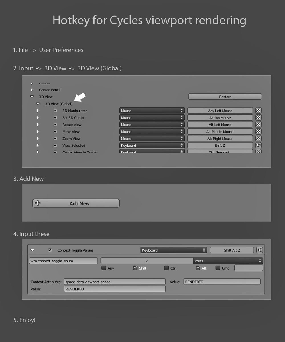 Keyboard Shortcut To Switch The Viewport Shading To The Cycles Renderer ...