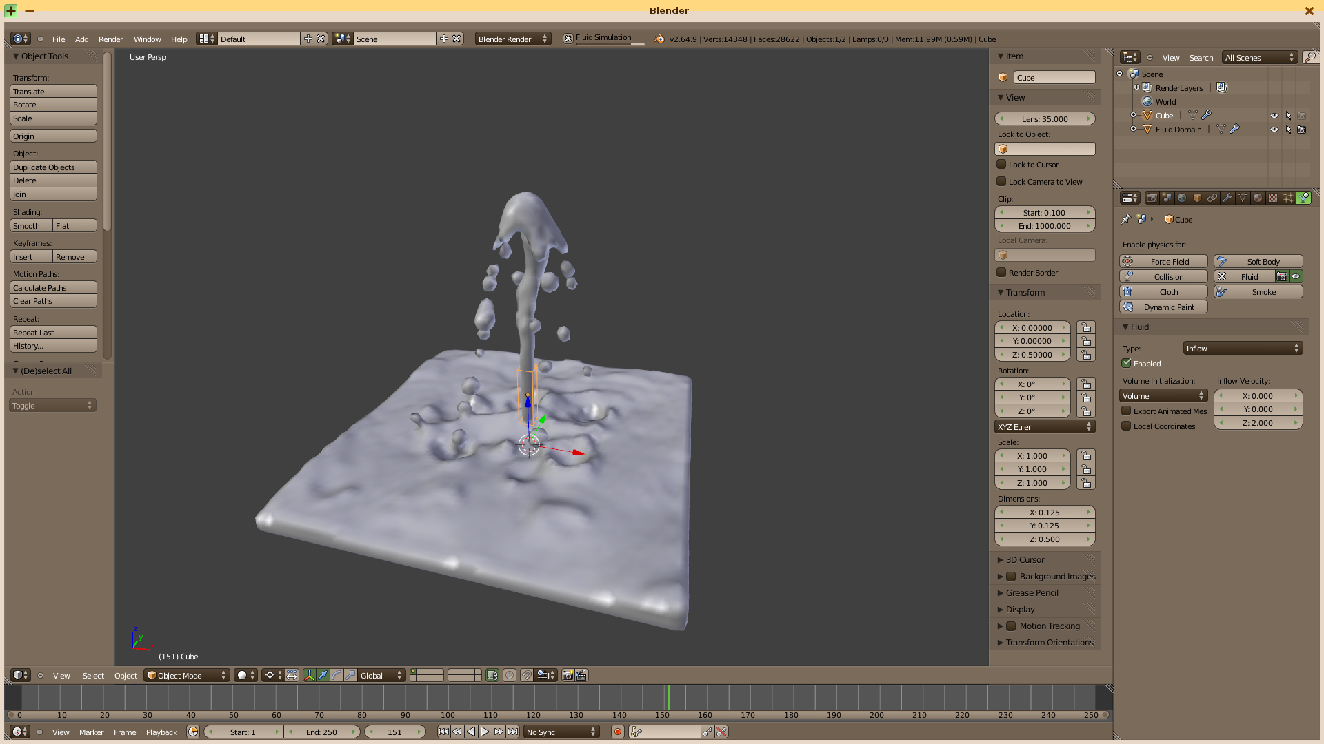 How to create a fountain by physics fluid in Blender 2.64 ? - Particles and Physics Simulations - Blender Artists
