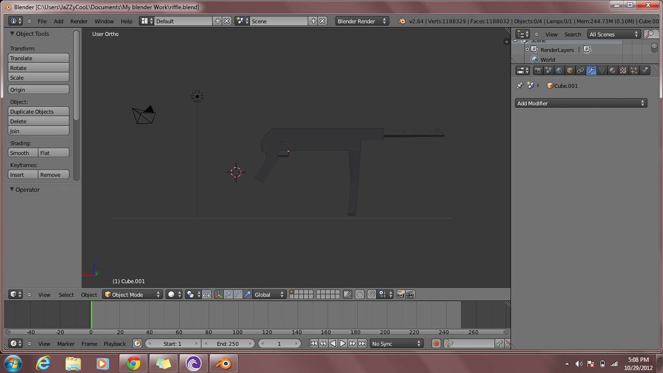 how to add textures to rifle as a whole without breaking into parts ...