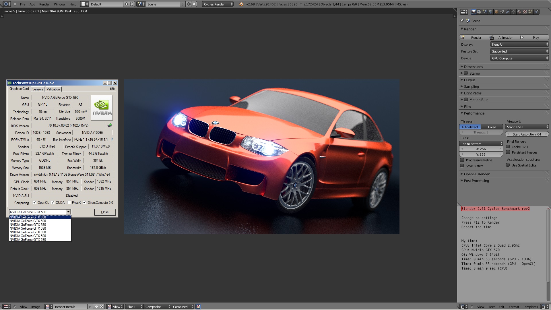 Montgomery lineær investering Rendering Mike Pan's BMW1 benchmark under 10 seconds in Blender Cycles 2.68  - Technical Support - Blender Artists Community