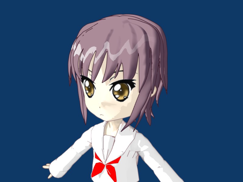 Wip Yuki Nagato (haruhi Suzumiya) Model - Works In Progress - Blender 