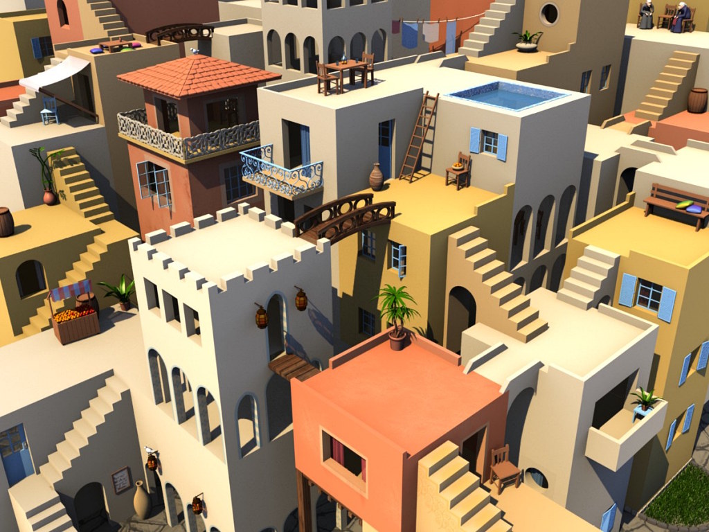 Intricate village - Finished Projects - Blender Artists Community