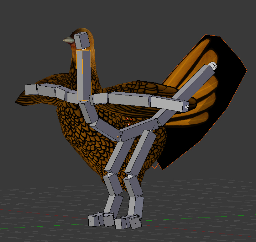 Chicken Rig - Curved Bones/Segments [SOLVED] - Animation and