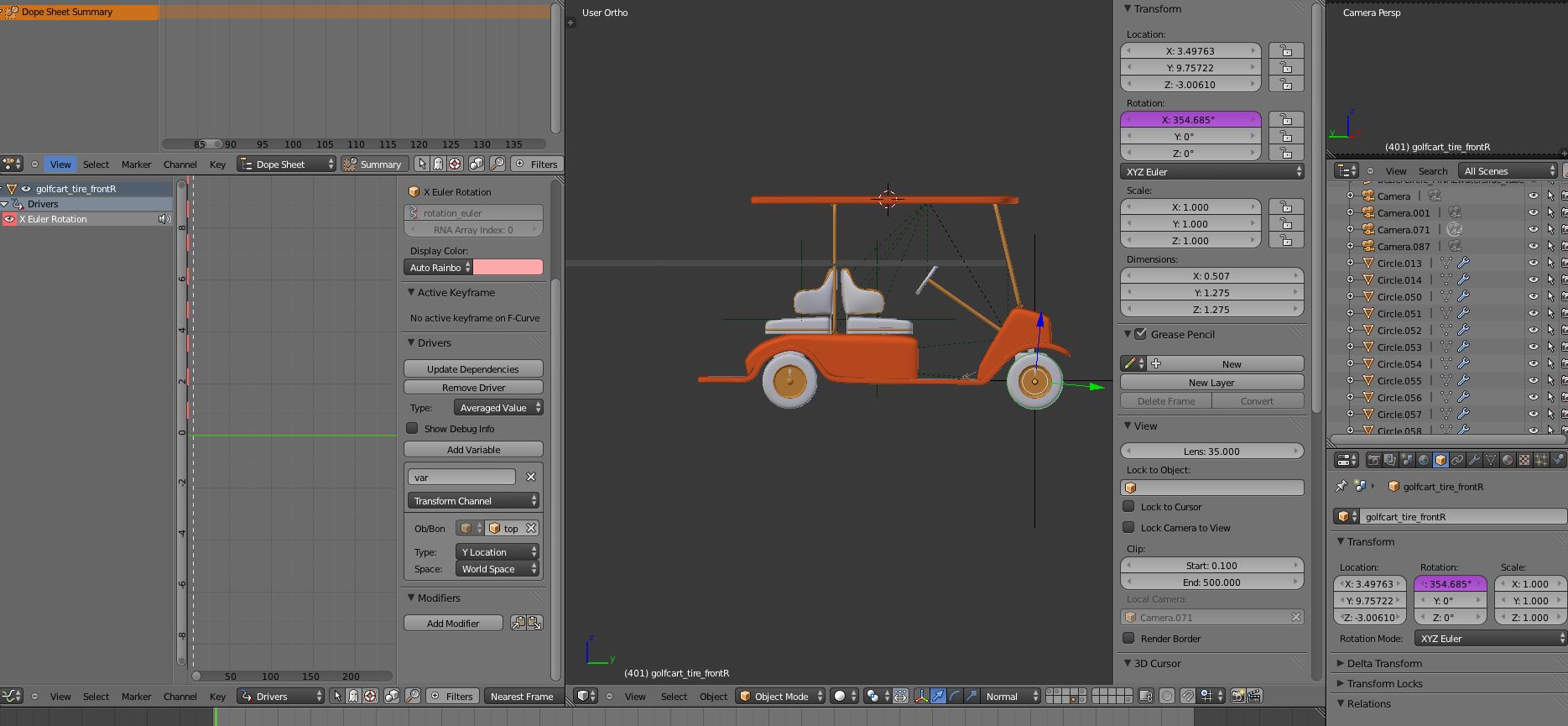 Driver problem for vehicle wheels - Animation and Rigging - Blender Artists  Community