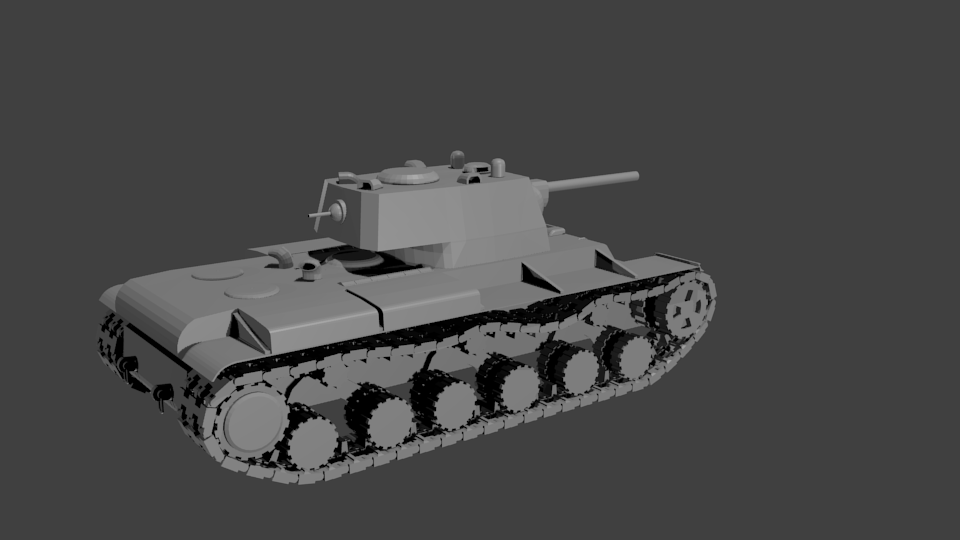 KV 1 Russian WW2 Heavy Tank Works in Progress Blender