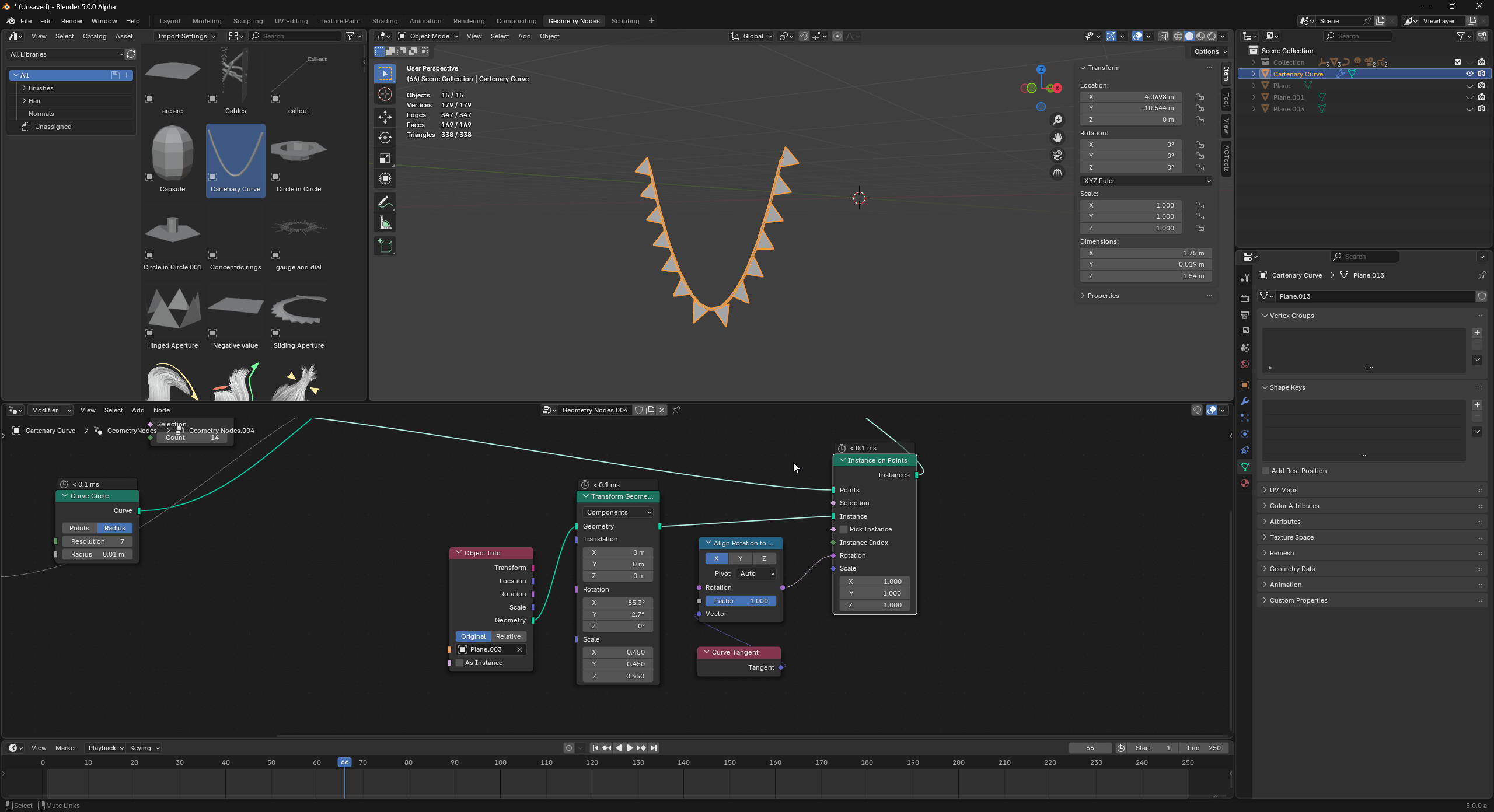 Geometry Nodes - Align flags instances to multiple curves - Modeling ...